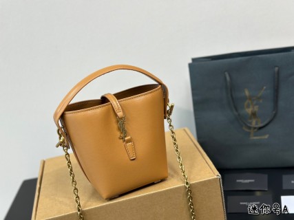 YSL Mini Bucket Bag Cream Leather view 4