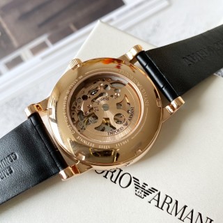 Emporio Armani AR60007 Rose Gold Skeleton Automatic Watch view 4