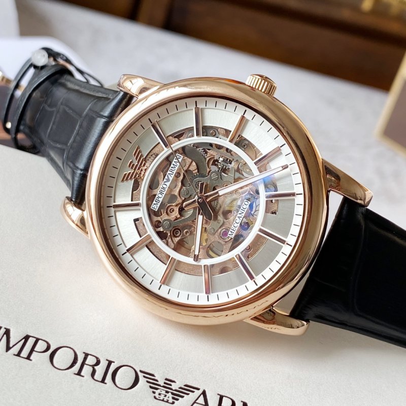 Emporio Armani AR60007 Rose Gold Skeleton Automatic Watch view