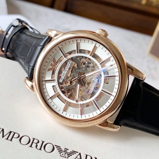 Emporio Armani AR60007 Rose Gold Skeleton Automatic Watch view 5