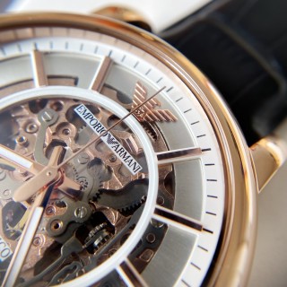 Emporio Armani AR60007 Rose Gold Skeleton Automatic Watch view 8