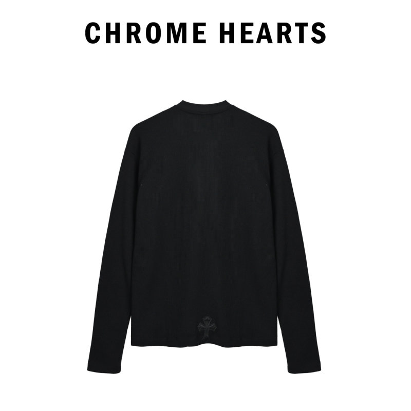 Chrome Hearts Black Cross Long Sleeve Henley T-Shirt view
