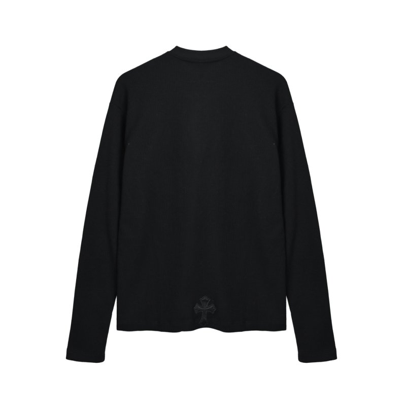 Chrome Hearts Black Cross Long Sleeve Henley T-Shirt view