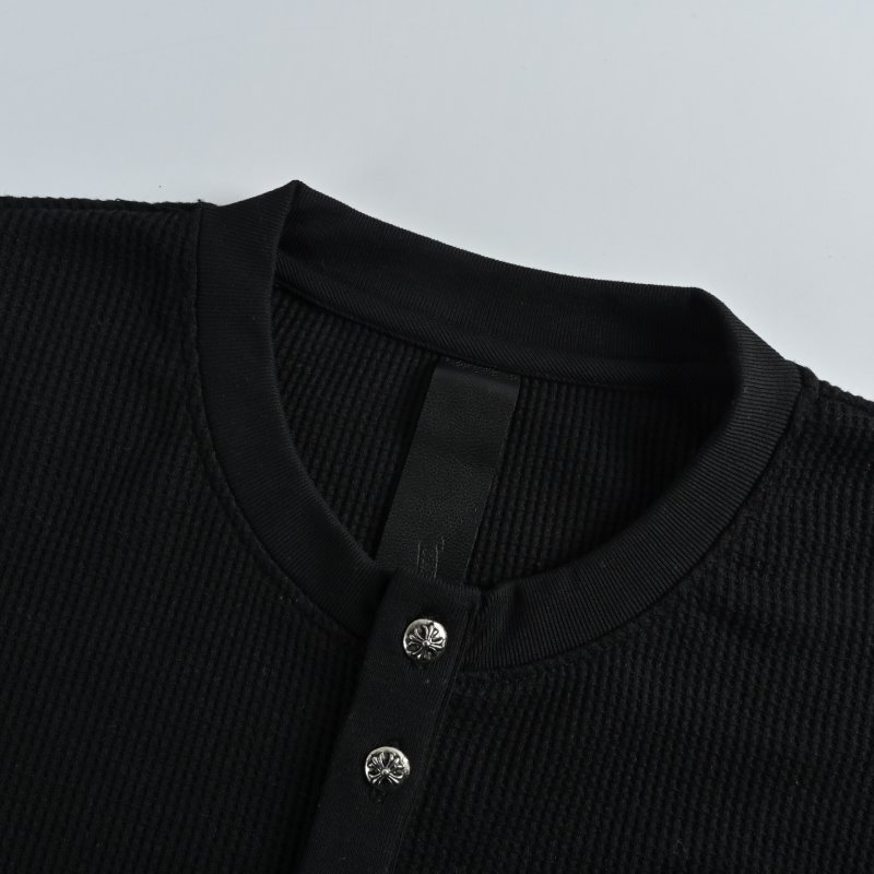 Chrome Hearts Black Cross Long Sleeve Henley T-Shirt view
