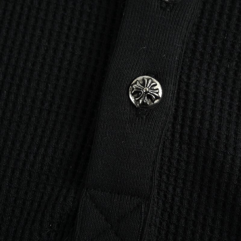 Chrome Hearts Black Cross Long Sleeve Henley T-Shirt view