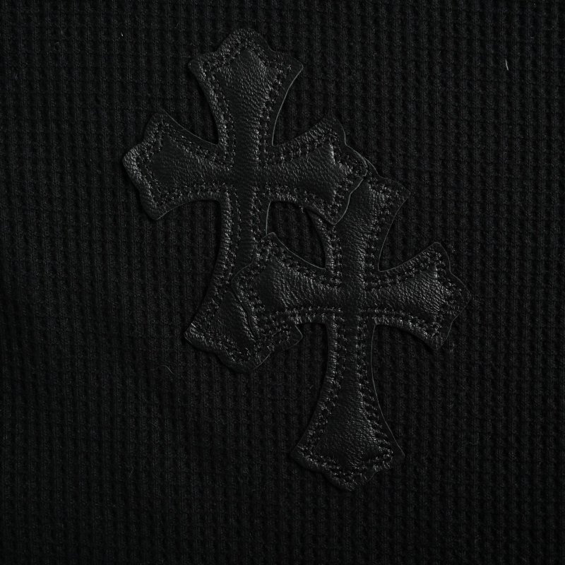 Chrome Hearts Black Cross Long Sleeve Henley T-Shirt view