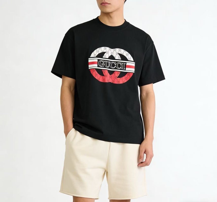 Gucci Apple Logo Black T-Shirt