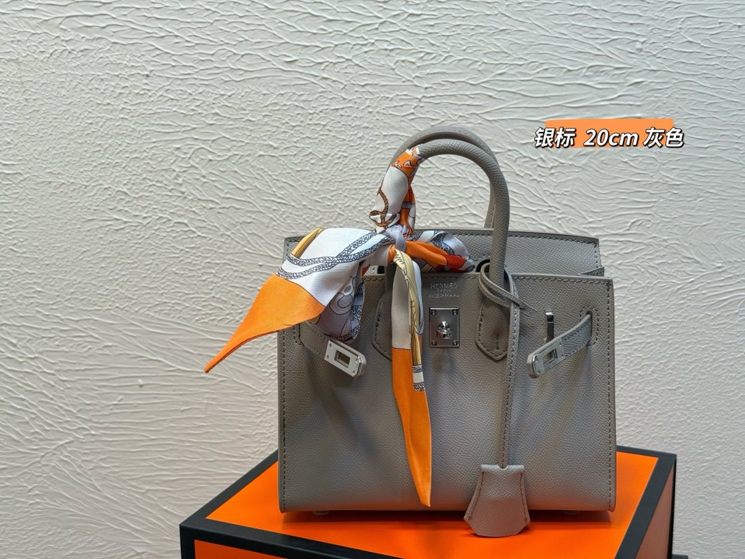 Hermès Birkin 20cm Grey Taurillon Leather Inspired Bag