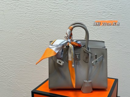 Hermès Birkin 20cm Grey Taurillon Leather Inspired Bag