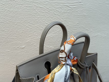 Hermès Birkin 20cm Grey Taurillon Leather Inspired Bag view 3
