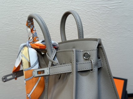 Hermès Birkin 20cm Grey Taurillon Leather Inspired Bag view 5