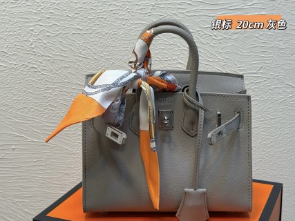Hermès Birkin 20cm Grey Taurillon Leather Inspired Bag view 7