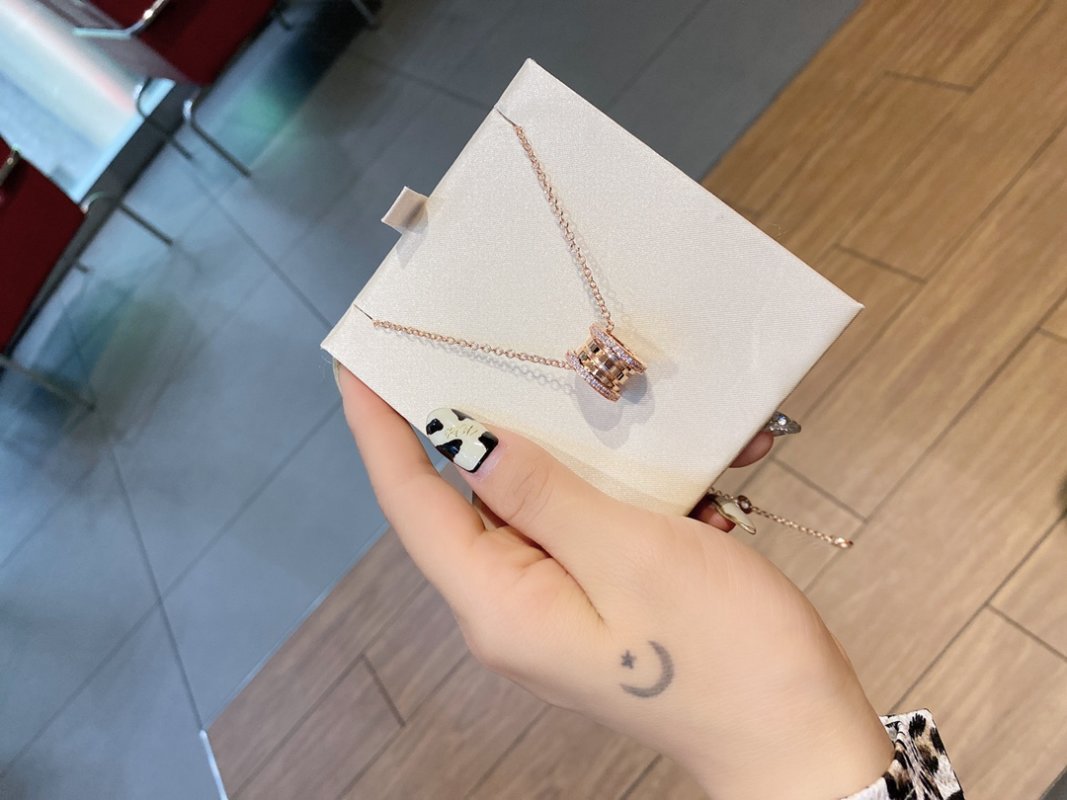 Bvlgari B.Zero1 Rose Gold Diamond Pendant Necklace view