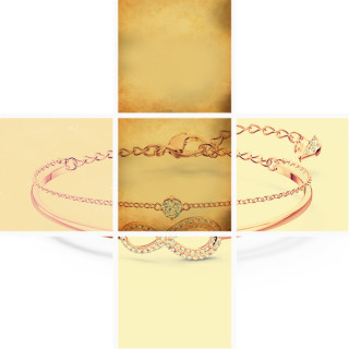 Swarovski Infinity Double Layer Rose Gold Crystal Bracelet view 2