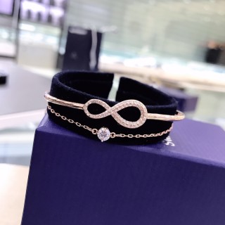 Swarovski Infinity Double Layer Rose Gold Crystal Bracelet view 4