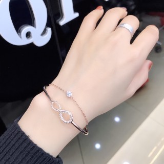 Swarovski Infinity Double Layer Rose Gold Crystal Bracelet view 8