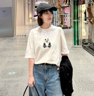 White Panda Graphic Short Sleeve T-Shirt view 6