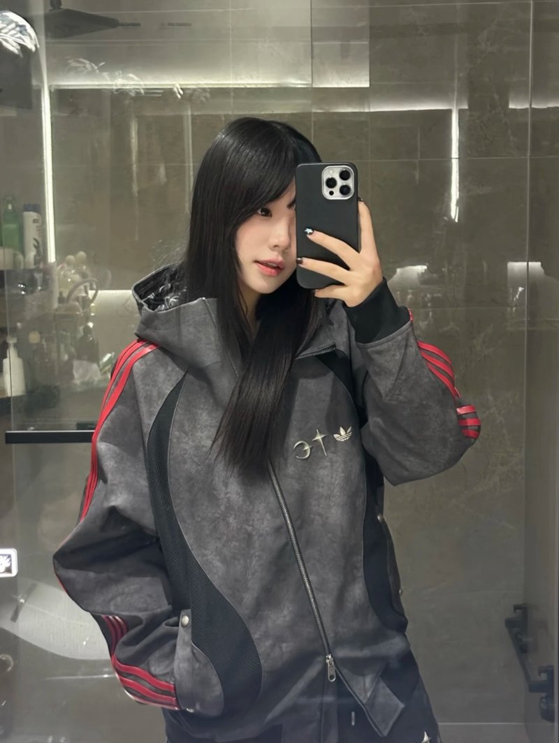 Adidas Colorblock Track Jacket Black/Grey/Red view
