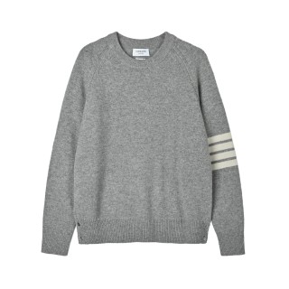 Thom Browne 4-Bar Wool Crew Neck Sweater Grey view 3