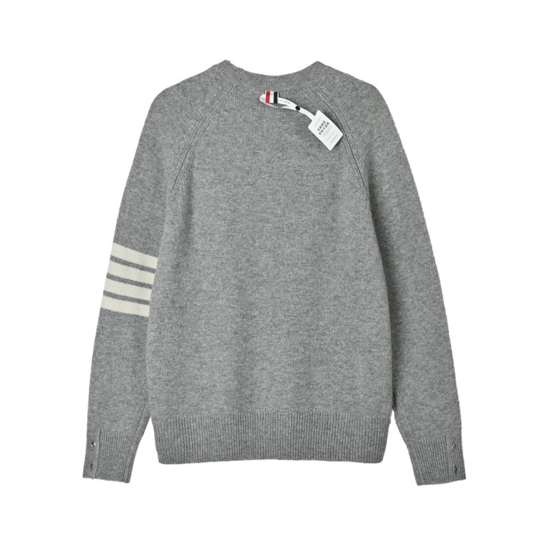 Thom Browne 4-Bar Wool Crew Neck Sweater Grey view
