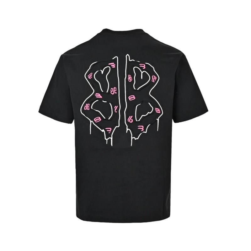 Black Oversized Graphic T-Shirt with Abstract Line Art Print view