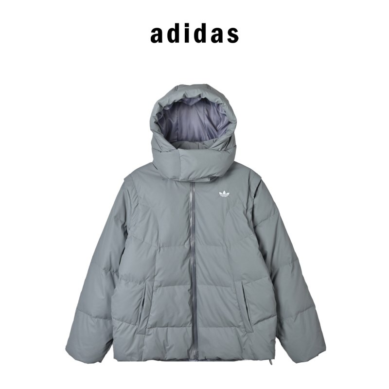 Grey Puffer Down Jacket - Oversized Fit view