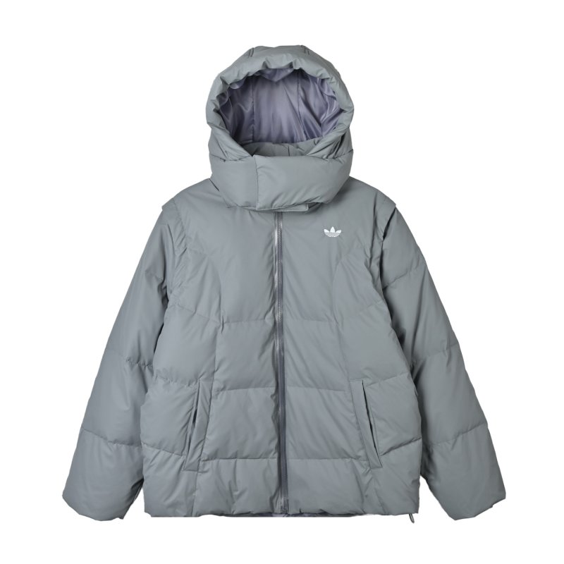 Grey Puffer Down Jacket - Oversized Fit view