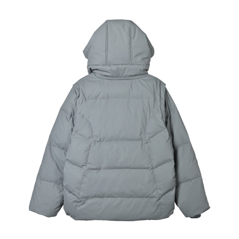 Grey Puffer Down Jacket - Oversized Fit view