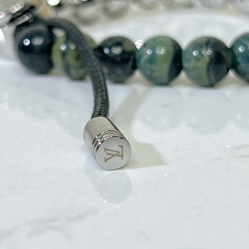 Louis Vuitton Monogram Beads Bracelet Silver Green view
