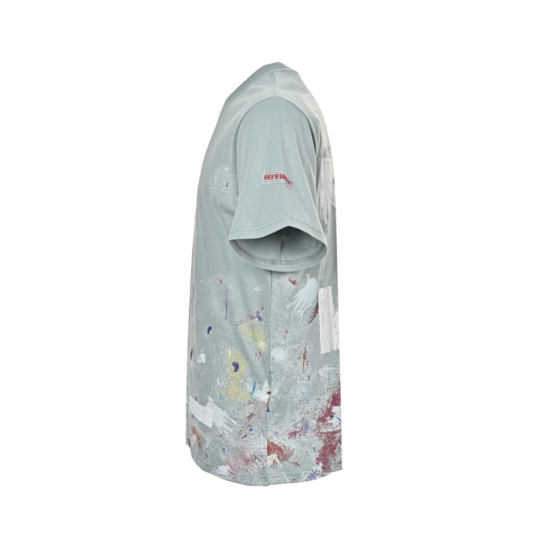 Pastel Floral Print Oversized Short Sleeve T-Shirt Light Blue view