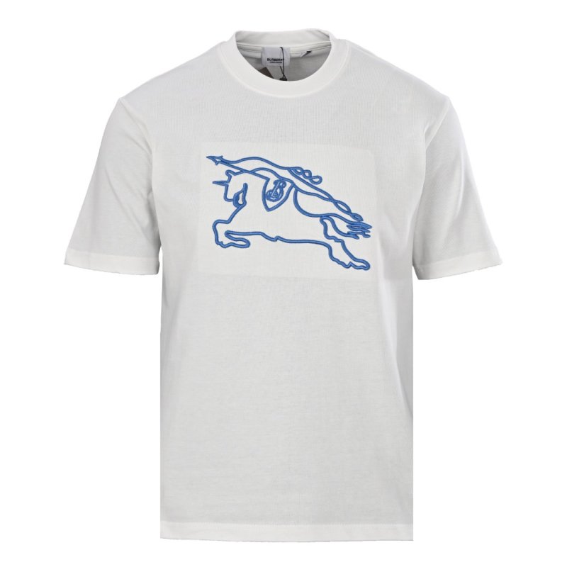Burberry Jumping Horse Print White T-Shirt view