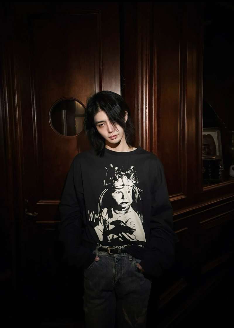 Riches Déprimes Black Graphic Longsleeve T-Shirt view