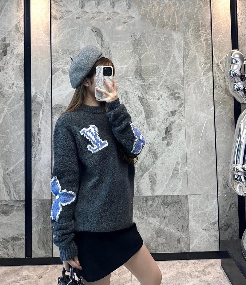 Louis Vuitton LV Monogram Charcoal Knit Sweater