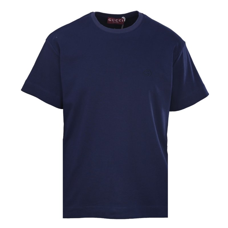 Gucci GG Embroidered Navy Blue T-Shirt view