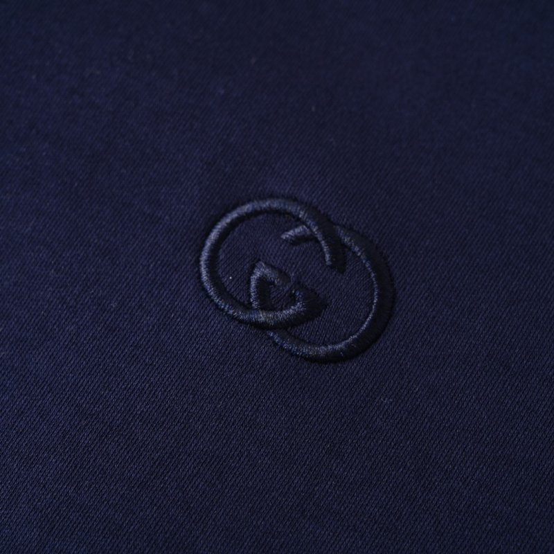 Gucci GG Embroidered Navy Blue T-Shirt view