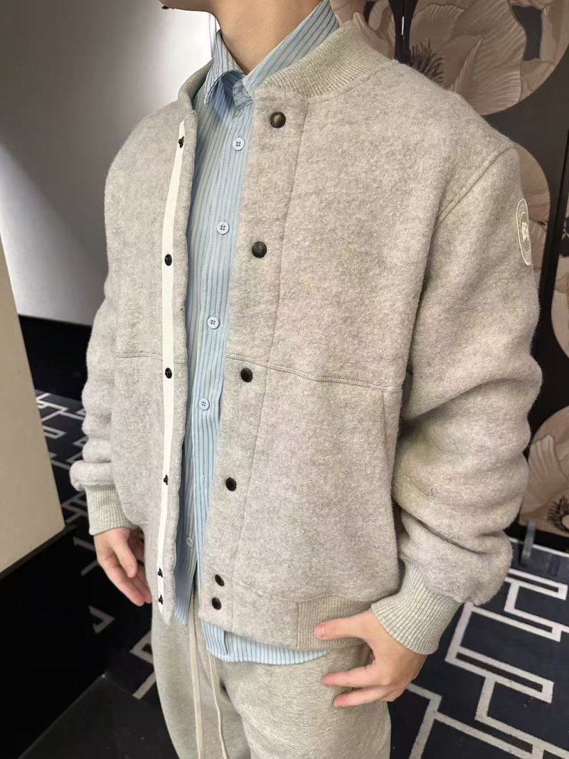 Essentials Fear of God Oversized Cream Fleece Jacket view