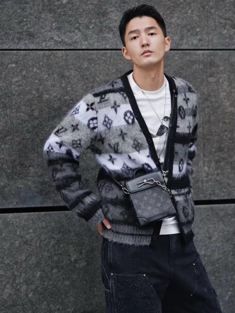 Louis Vuitton Monogram Wool Cardigan Black & Grey view