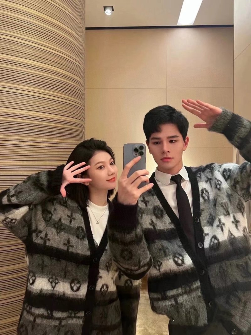 Louis Vuitton Monogram Wool Cardigan Black & Grey view