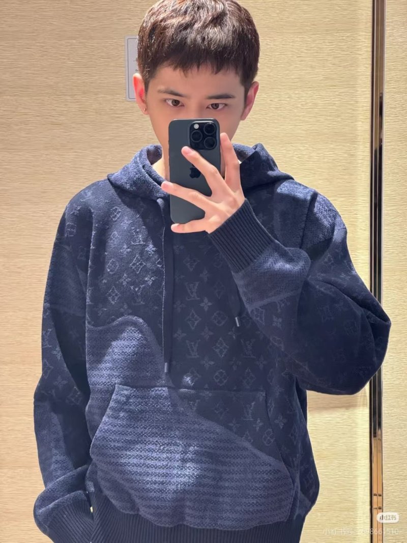 Louis Vuitton Monogram Navy Zip Hoodie
