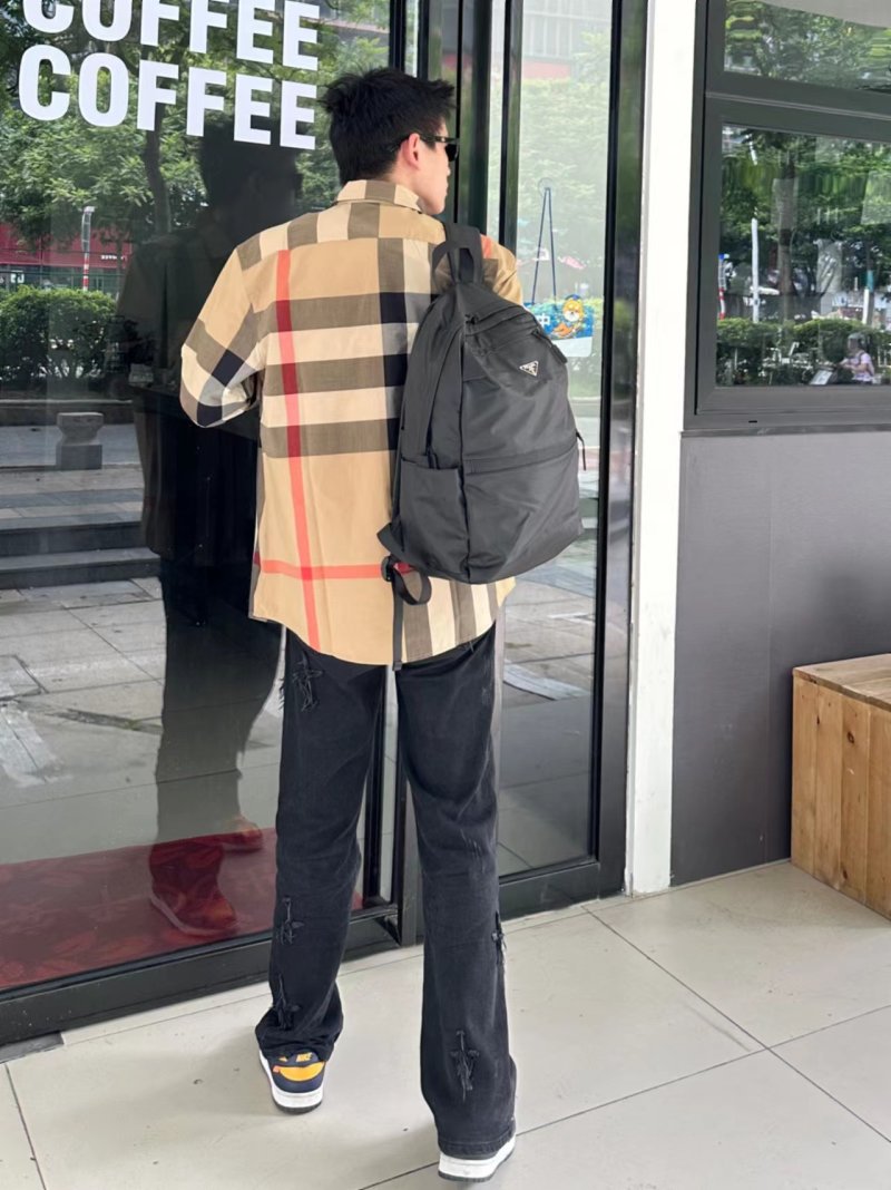 Burberry Check Shirt Beige Red view
