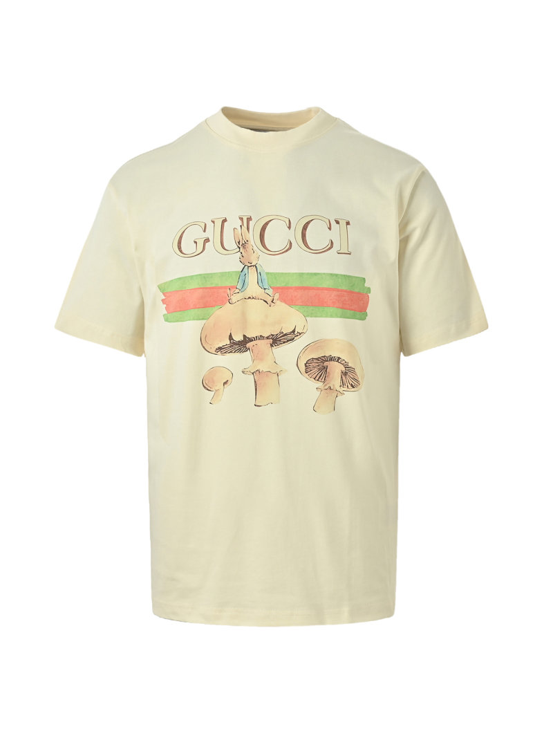 Gucci Cream Mushroom Graphic T-Shirt view