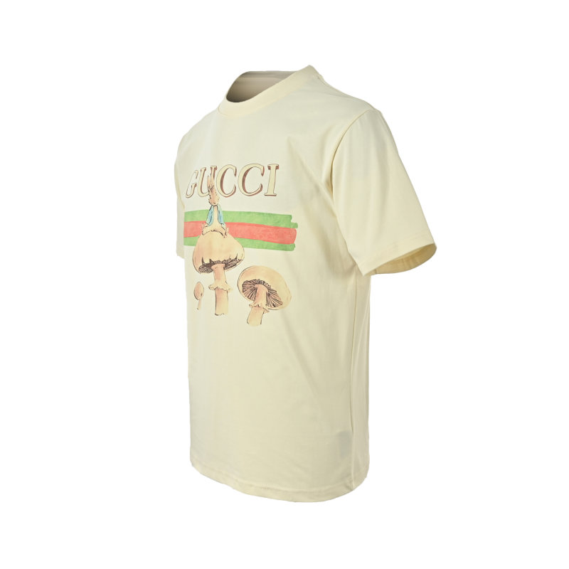 Gucci Cream Mushroom Graphic T-Shirt view