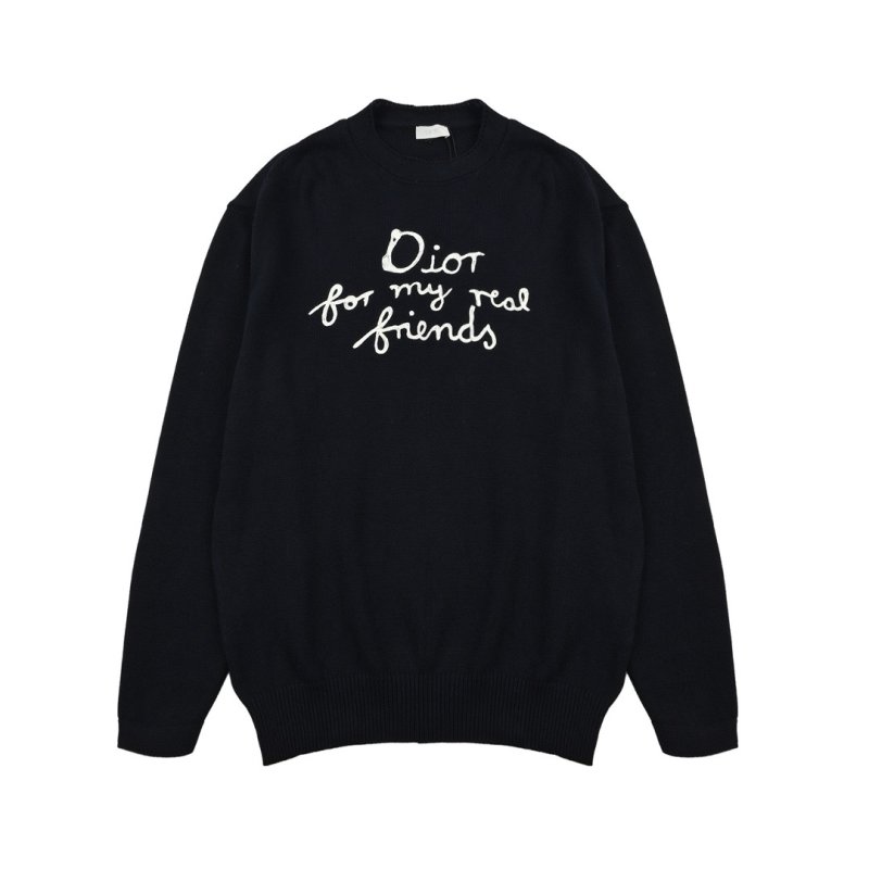 Black Graphic Text Crew Neck Sweater view