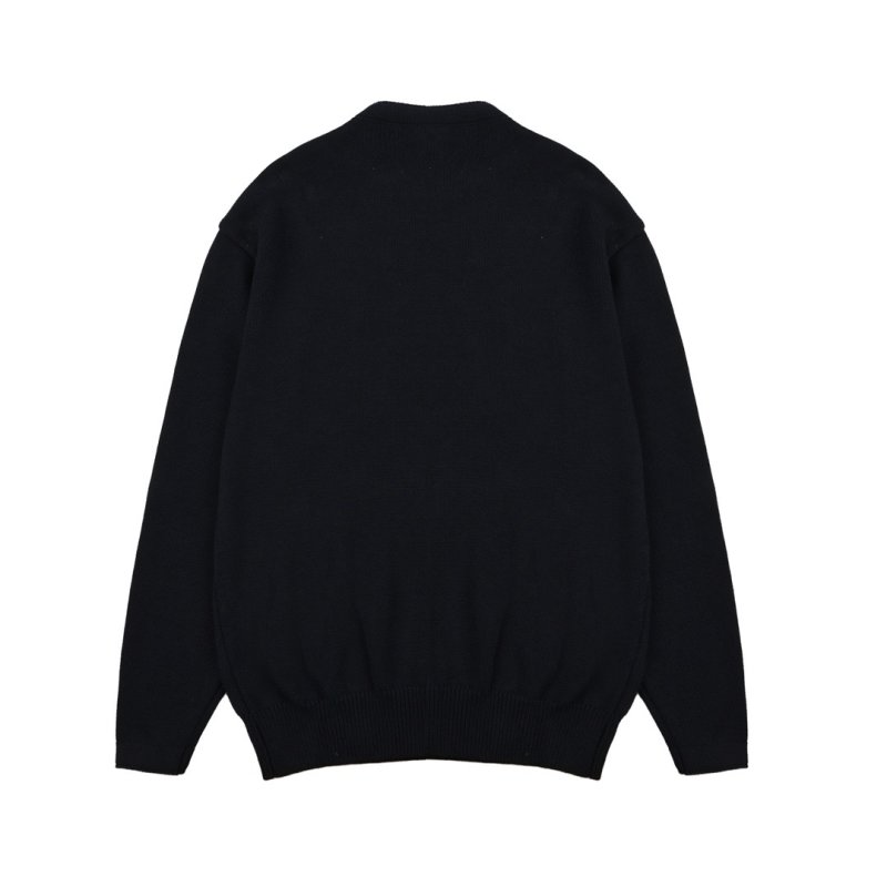 Black Graphic Text Crew Neck Sweater view
