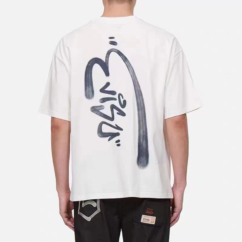 White Abstract Graphic Short Sleeve T-Shirt