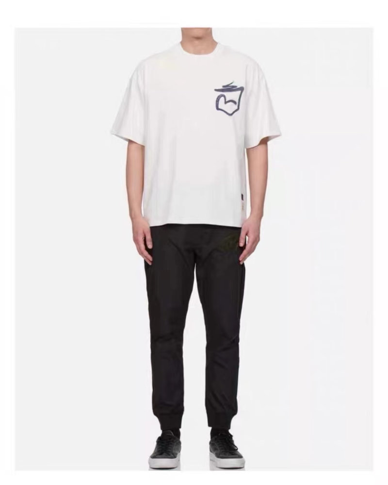 White Abstract Graphic Short Sleeve T-Shirt view