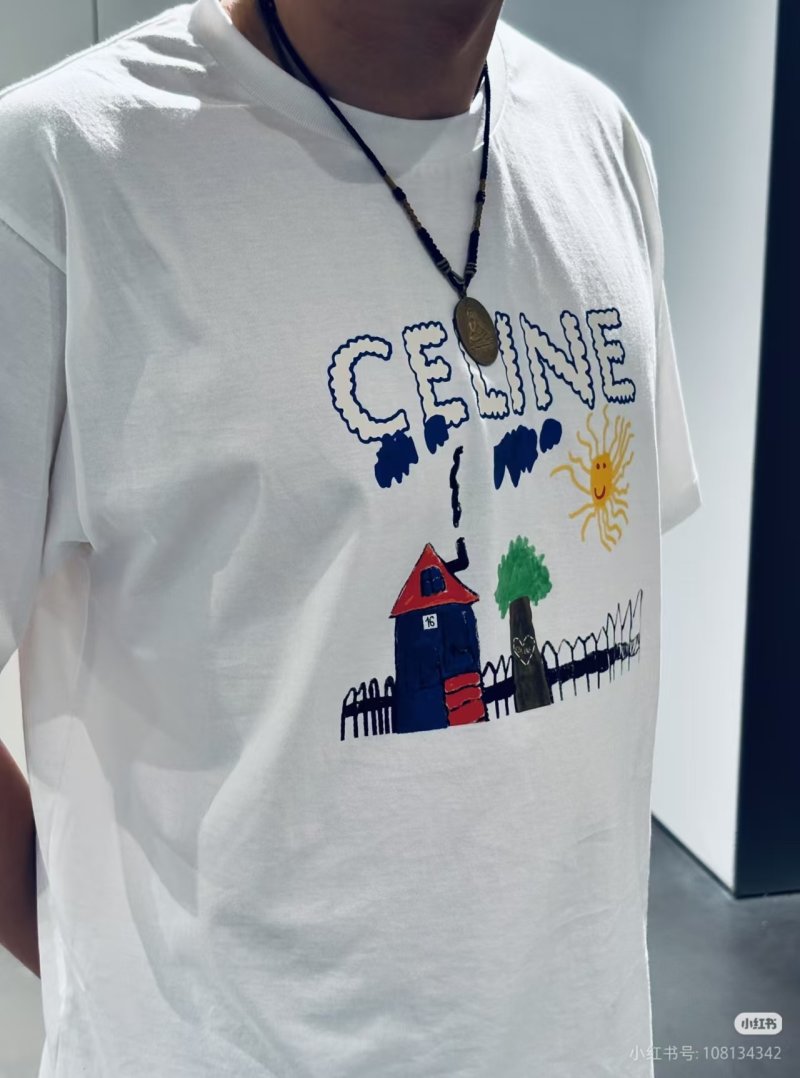 Cream Graphic T-Shirt with Embroidered Landscape Scene view