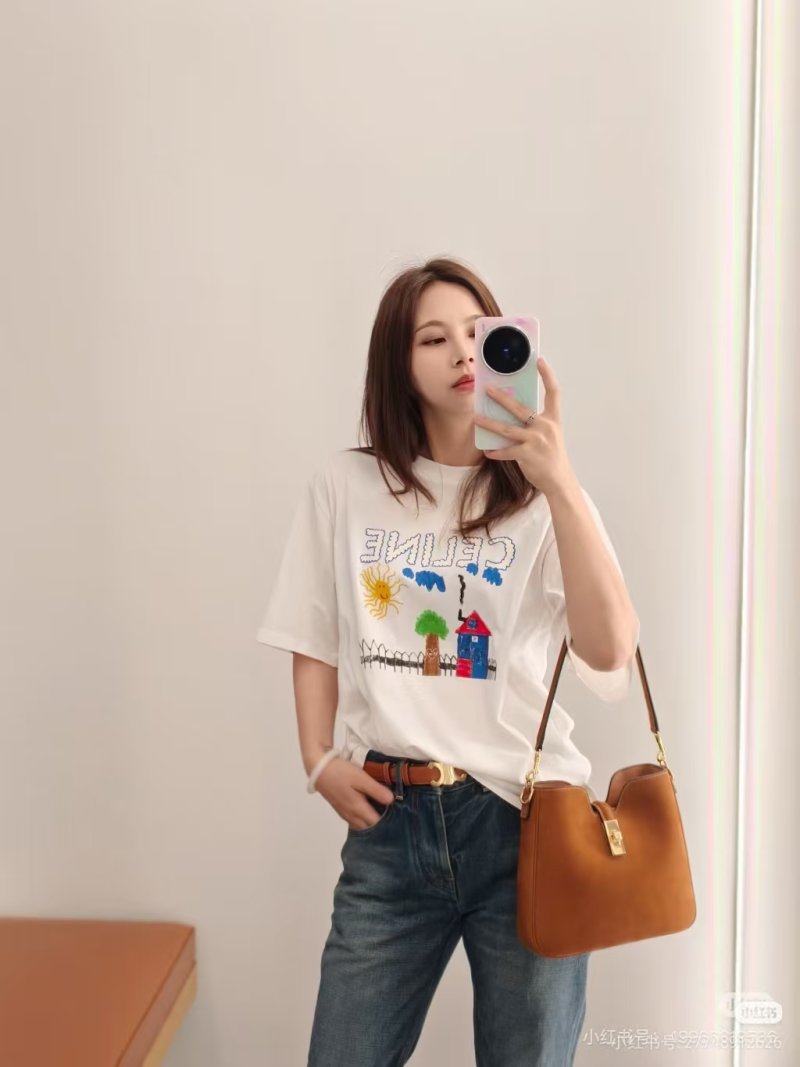 Cream Graphic T-Shirt with Embroidered Landscape Scene view