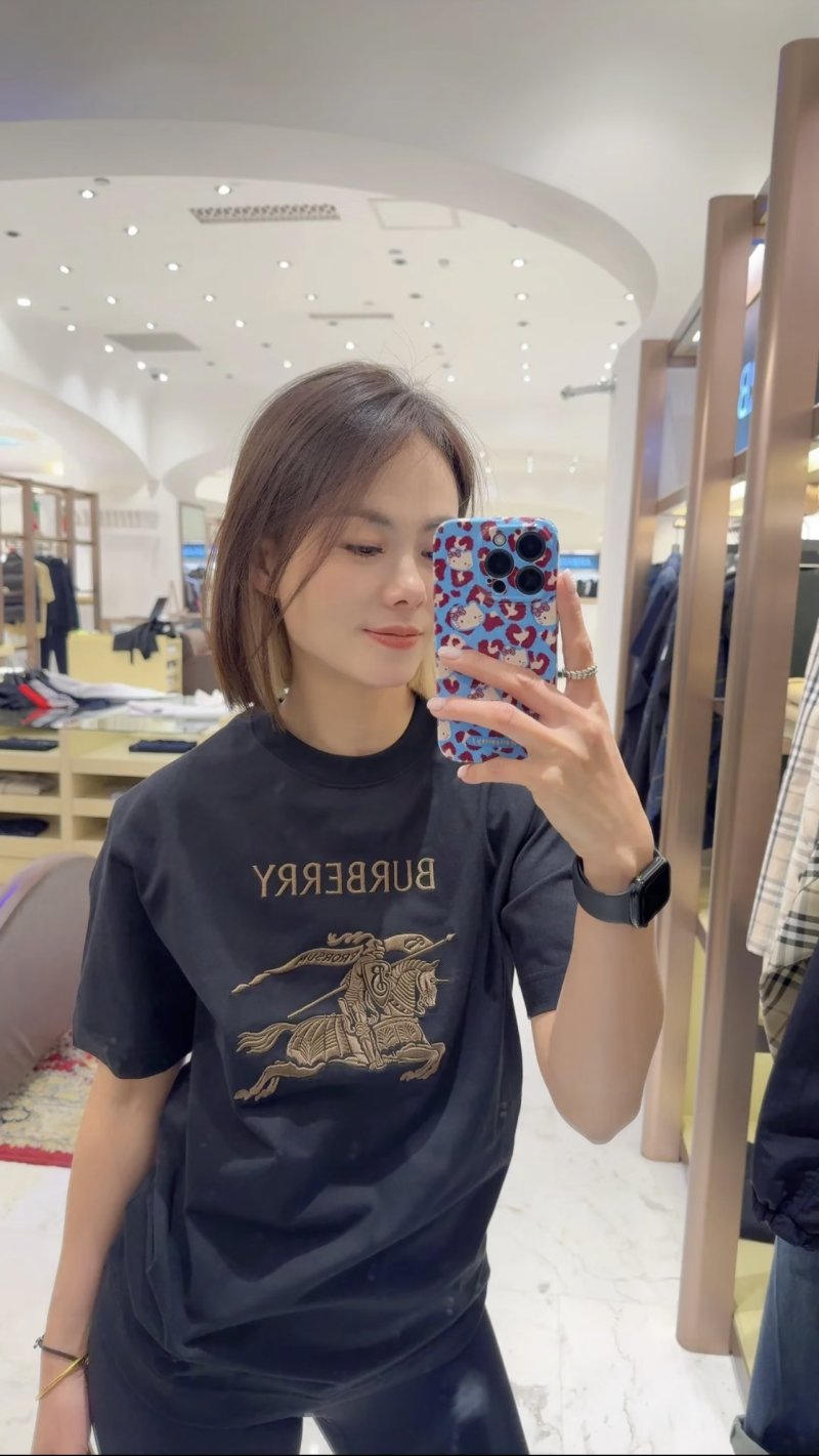 Burberry Black Gold Horse Logo T-Shirt view