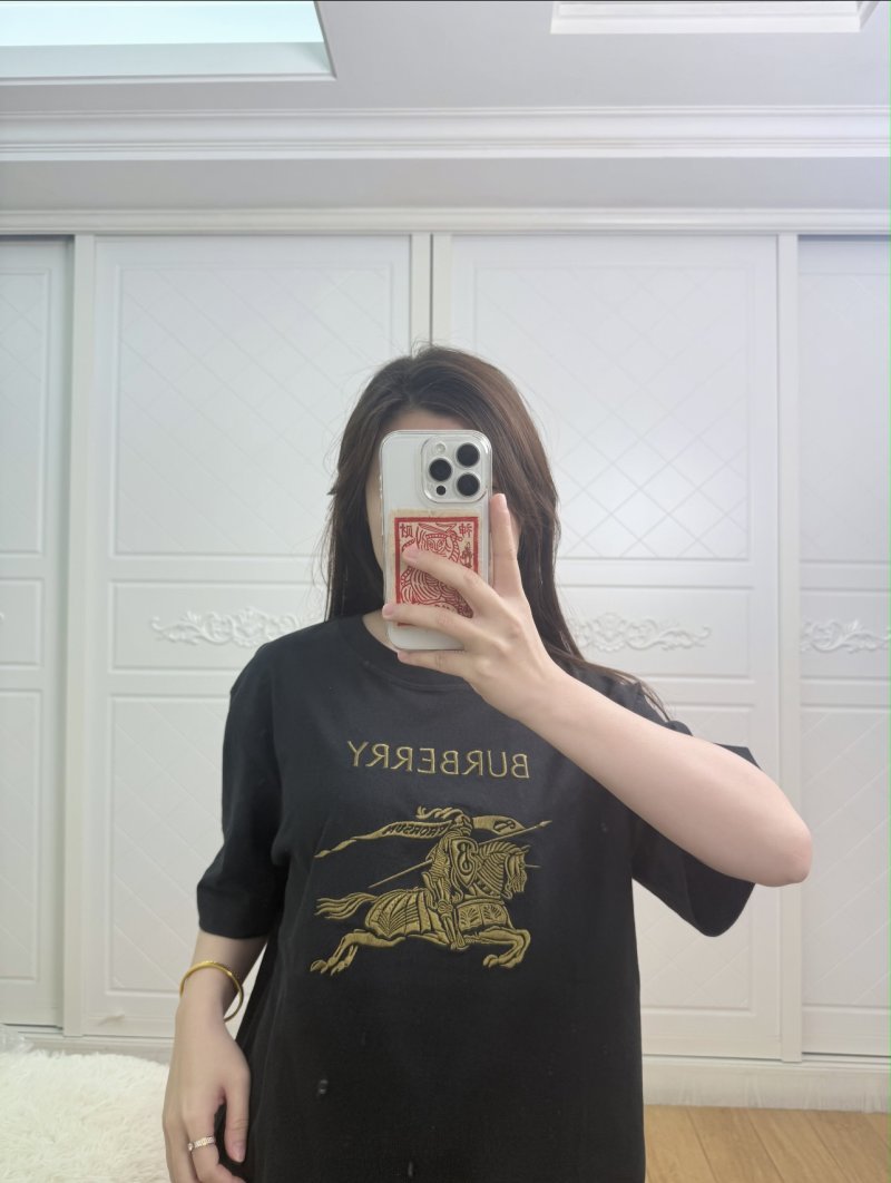 Burberry Black Gold Horse Logo T-Shirt view
